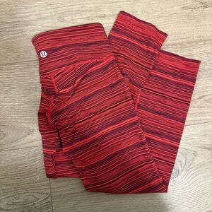 Lululemon Athletica Red Striped Leggings